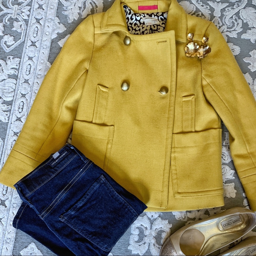 J. Crew Mustard Wool Jacket (Girls XXL, Women XXS)